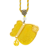 Money Pouch Necklace Song Brocade Golden Coin Pattern • 18K Gold Plated