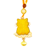 Chinese Zodiac Tiger Song Brocade Bag Charm • 18K Gold Plated