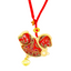 Lucky Horse Bag Charm • Song Brocade Red Eight-Directional Halo Pattern • 18K Gold Plated