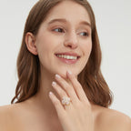 Four-Leaf Clover Ring • Song Brocade Ding Sheng Pattern • 18K Gold Plated • Pink