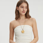 Money Pouch Necklace Song Brocade Golden Coin Pattern • 18K Gold Plated