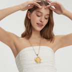 Money Pouch Necklace Song Brocade Golden Coin Pattern • 18K Gold Plated