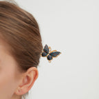 Song Brocade Ding Sheng Pattern Butterfly Hairpin • 18K Gold Plated • Lake Blue
