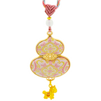 Gourd Necklace Song Brocade Purple Eight-Directional Halo Pattern • 18K Gold Plated