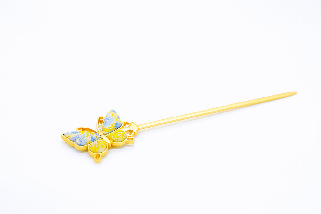 Peach Blossom and Butterfly （ 碧桃蝴蝶 ）Hair Clip Set