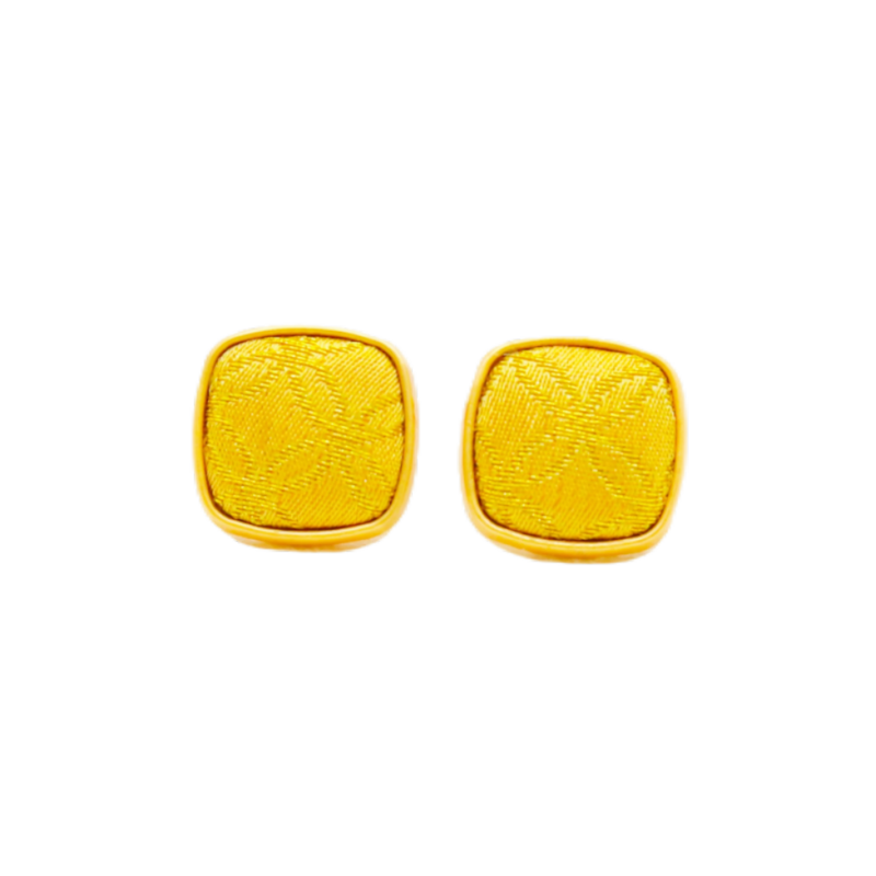 Square Stud Earrings • Song Brocade Purple Eight-Directional Halo Pattern • 18K Gold Plated